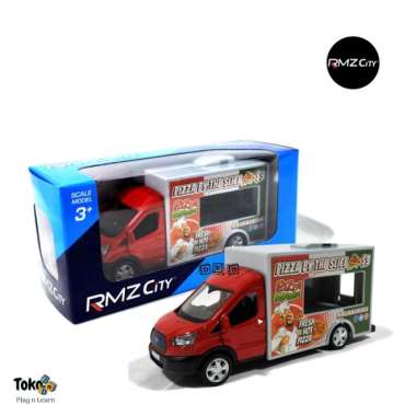 Mainan Anak Miniatur Diecast Metal Mobil RMZ CIty Ford Transit Pizza Car Van