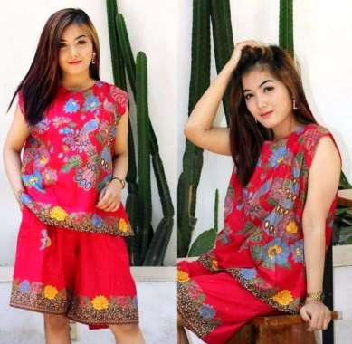 Snoebel JKR RED BRIGHT Daster Batik JUMBO Setelan Batik Anak Remaja Homedress XXL YUKENSI PEACOCK