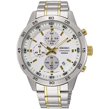 Seiko SKS643P1 Jam Tangan Pria Dial White Stainless Steel Silver Gold