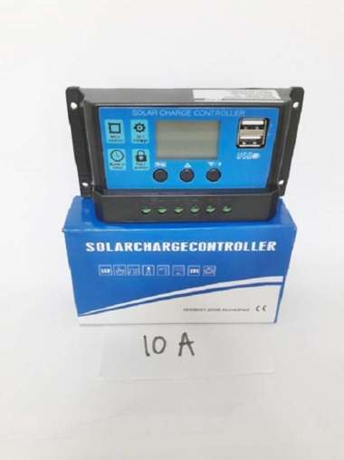 Solar Charge Controller PWM Panel Tenaga Surya 10A / 12V - 24V Hitam