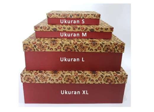 BOX BATIK - GIFT BOX - BOX KADO - BOX B MERAH - XL merah