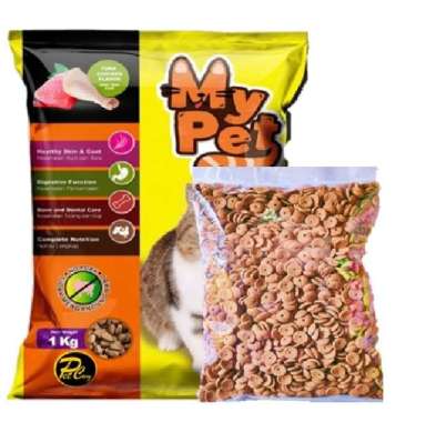 GreenPet - Makanan Kucing My PET Tuna Chiken Bentuk Donat Repack 500 Gr 500 g