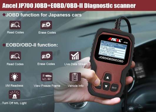 Ancel JP700 JOBD Car Scanner OBD2 Code Reader Universal hitam