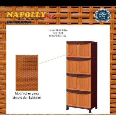 Lemari Plastik Napolly model Rotan BCBC B X48