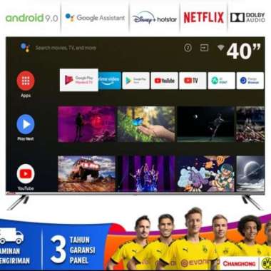 TV CHANGHONG 40 ANDROID SMART HDR10 FRAMELESS L40H7 40H7