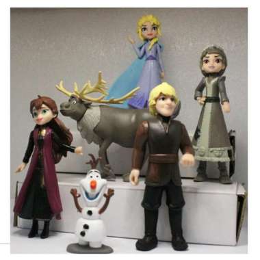 Frozen 2 Action Figure Set Elsa Anna Topper Kue (02A)