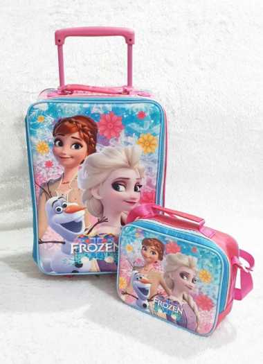 SET KOPER ANAK PEREMPUAN FROZEN FLOWER ( KOPER + TAS BEKAL )