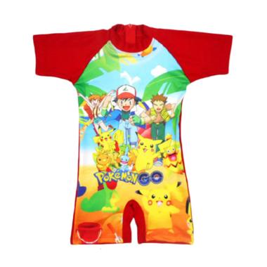 Nice Motif Pokemon Baju Renang Anak - Merah