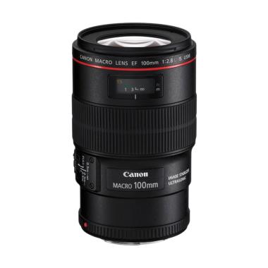Canon EF 100mm F2,8L Macro IS USM Lensa Kamera - Black