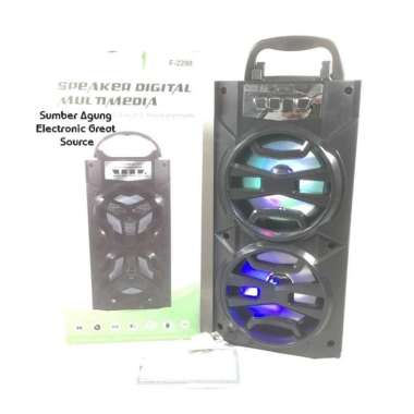 Speaker Fleco F2298 Pemutar Musik MP3 Bluetooth USB Memori Radio Hitam