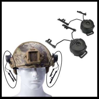 Adapter Rail Rel Headset Headphone Peltor Helm Helmet Militer Tactical HItam