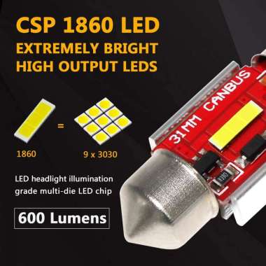 Lampu LED Kabin Plafon Canbus CSP 1860 31 36 mm 31mm 36mm Interior Mobil Feeston Feston Cabin 36mm P