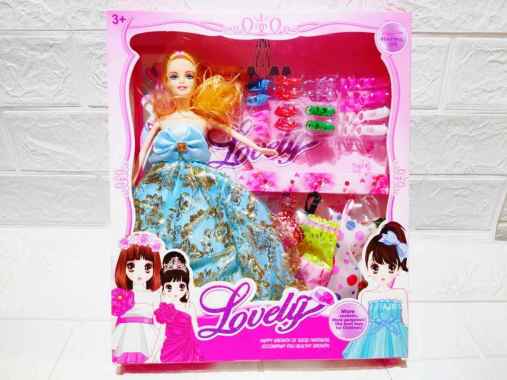 ONE - M124 Mainan Boneka Anak Perempuan Set Kostum / Baju Boneka dan Sepatu Boneka Cewek Doll Clothe