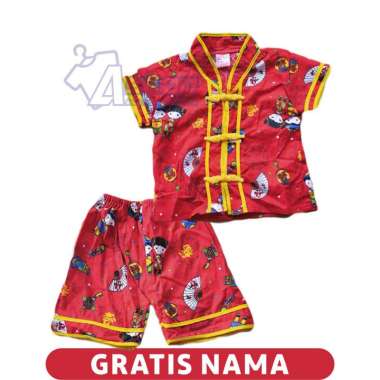 Baju Anak Cina Laki Laki Setelan Anak Tionghoa Imlek Mandarin 6-9 bulan