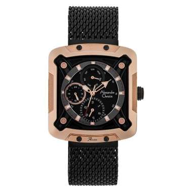 Alexandre Christie AC 3030 BF BBRBA Ladies Black Dial Black Mesh Strap [Machtwatch] Hitam