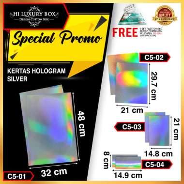Kertas Hologram | Laminating Hologram Paper | Ivory | Murah | 10 pcs A3+ A4 A5 A4 C5-02