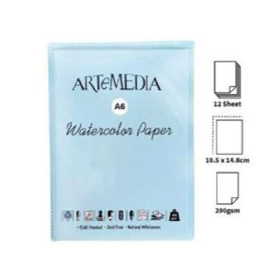 Artemedia Watercolor Paper A6 / 12 Lembar / Kertas Cat Air 200gsm / Watercolor Paper A6