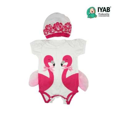 IYAB Baju Jumper Bayi Angsa Perempuan 0-6 bulan White