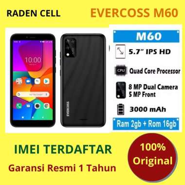 Evercoss M60 Ram 2/16 GB Handphone Android 4G LTE Murah HP Android 4G Murah Handphone Murah Garansi
