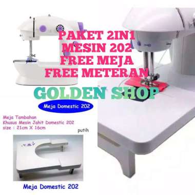 PAKET HEMAT MESIN JAHIT 202 FREE MEJA DAN METERAN MINI PORTABLE 202