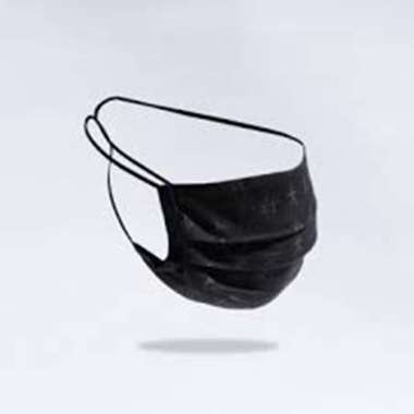 Masker Hijab Hitam 3ply Headloop isi 50 Pcs Medis Black