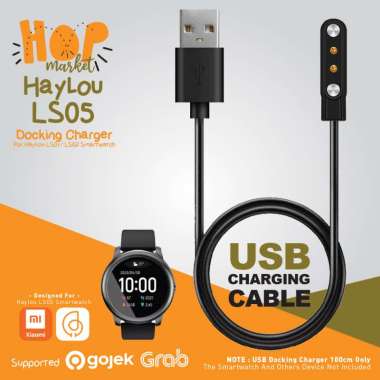 SIKAI Original USB Charger for Haylou Solar LS05 Smartwatch LS 05 BLACK