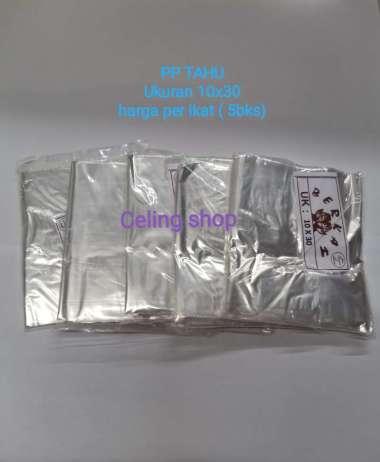 plastik bening PP TAHU tempe tipis 10x30 clear