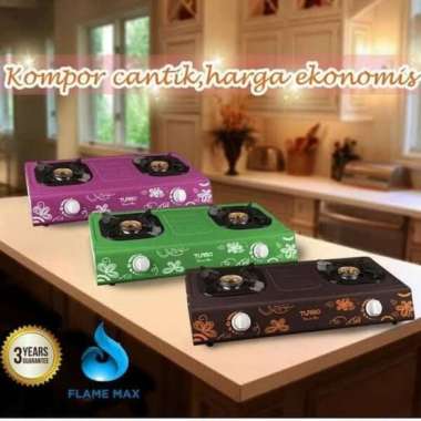 Kompor Gas Dua Tungku TURBO GS-2077 Plat Besi Anti Karat By PHILIPS