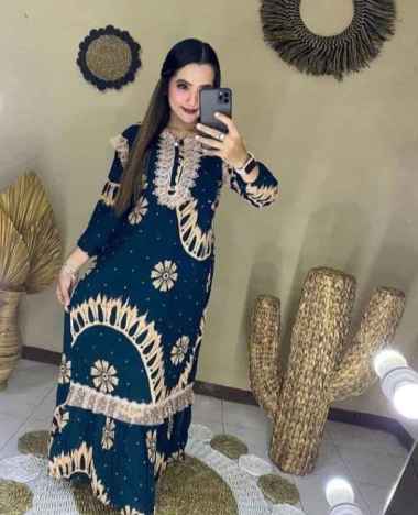 LONGDRESS ARAB RENDA BUNGA RANTAI /  DASTER ARAB RENDA BUNGA RANTAI / DASTER MURAH HIJAU