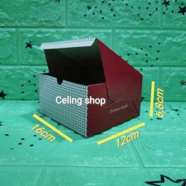 kardus kue MOTIF 12x16 dus kotak kue nasi hajatan MURAH merah