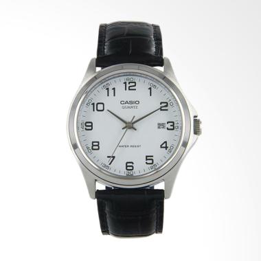 Casio Standard Strap Leather Jam Tangan Pria - Black MTP-1183E-7BDF