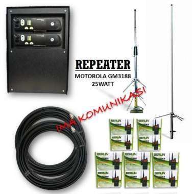 REPEATER. PAKET EKONOMIS LENGKAP ANTENA KABEL BONUS 10 UNIT HT