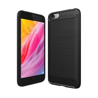 iPaky Carbon Fiber Shockproof Hybrid Backcase Casing for Oppo Realme 2 - Black