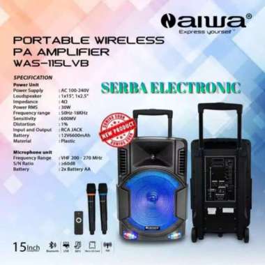 Speaker Portable meeting AIWA 115LVB (15 inch) Bluetooth USB SD card