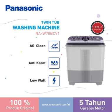 MESIN CUCI 2 TABUNG PANASONIC MESIN CUCI 2 TABUNG PANASONIC NA-W78BCV1 7.5Kg