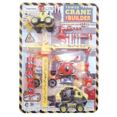 Mainan Truk Konstruksi Isi 2pcs + Crane / Tower Crane Builder / KGP67