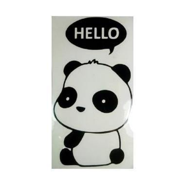 OEM Motif Panda Hello Cute Dekorasi ... klar Wall Sticker - Hitam