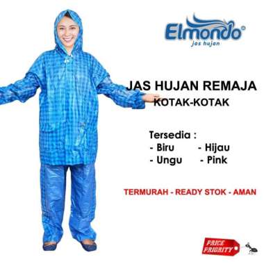 JAS HUJAN REMAJA Stelan Setelan Elmondo Kotak Kotak 609 Promo TERMURAH pink