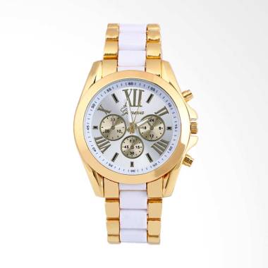 Geneva Fashion Stainless Steel Jam Tangan Pria dan Wanita - Putih