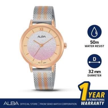 Jam Tangan Rantai Pasir Dual Tone Wanita Alba AH8630 Quartz Original