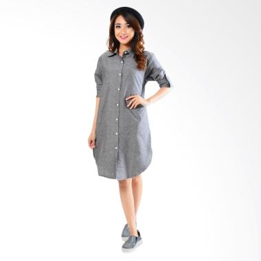 Jfashion Tunik wanita Tangan Panjang Long Sleeve - Arumi Abu