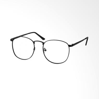 OEM Bulat Korea Lensa Kacamata - Transparent [Frame Hitam] OL127