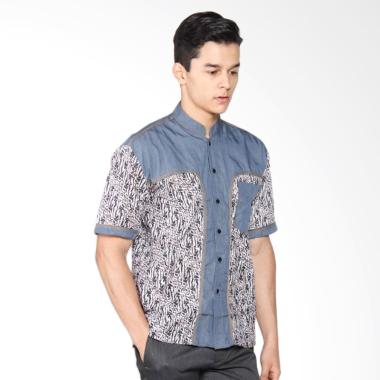 Jogja Batik Hem Koko Denim E Kombinasi Kemeja Batik Pria