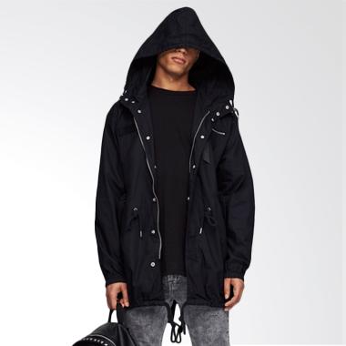Jfashion Jaket Hoodie Parka Tangan Panjang Pria - Raven Hitam