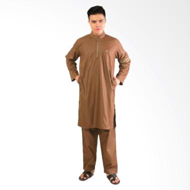 JCFASHION Nabawi Setelan Pakaian Muslim Pria - Cokelat Bata