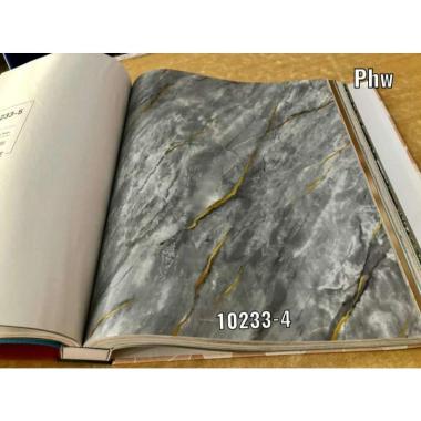 Wallpaper Dinding Korea Motif Marmer Natural 3D List Gold Square