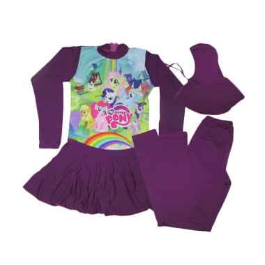 Rainy Collections Karakter Little Pony Baju Renang Anak Muslim - Ungu [Usia 5-10 Tahun]