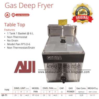 Getra GF-71 Gas Deep Fryer Alat Penggorengan