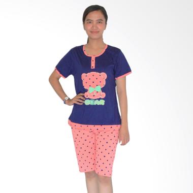 Aily 462 Celana Pendek Setelan Baju Tidur Wanita - Pink Salem