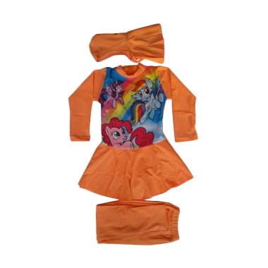 Rainy Collections BRAM-K051TK Karakter Little Pony Baju Renang Anak Muslim - Orange
